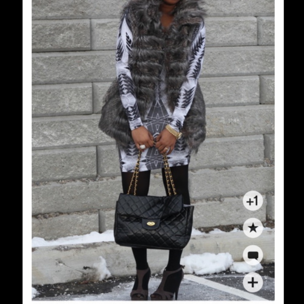 Zara Gray Faux Fur Vest